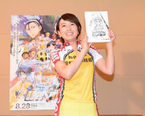 テレ東狩野アナ、「劇場版 弱虫メダル」で声優に挑戦　自転車競技コスチュームも披露