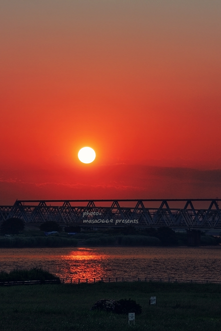 荒川の夕日 IMG_8463